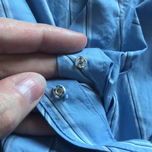 FREE ASSEMBLY light blue wrap top with stretch waist and 3 quarter sleeves Small - Picture 10 of 10